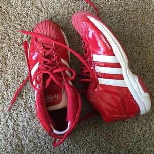 Adidas Red Patent Basketball Court Shoes