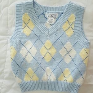 Knitted Argyle sweater vest