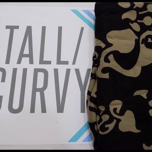 LuLaRoe Leggings Black with Tan Swirls TC