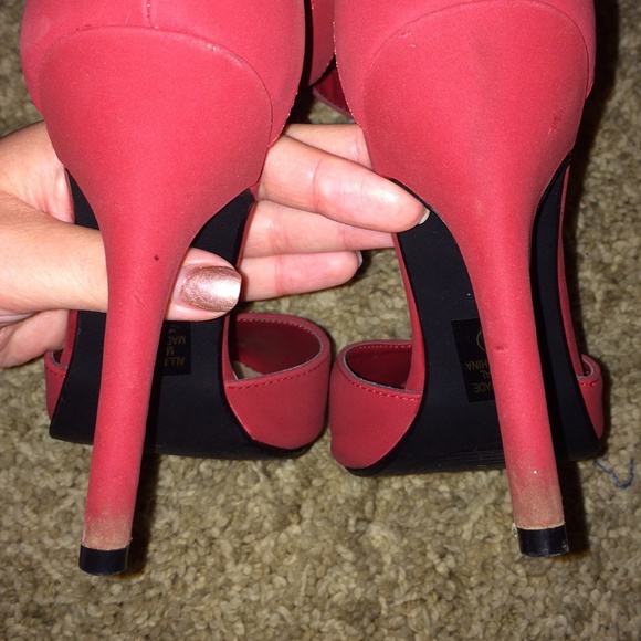 Red Strappy Heels - Picture 2 of 4