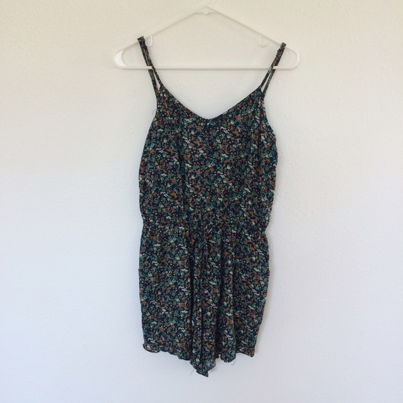 Floral drawstring romper