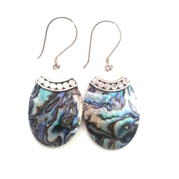 New sterling silver earrings with abalone. - Picture 1 of 2