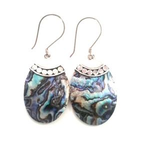New sterling silver earrings with abalone.