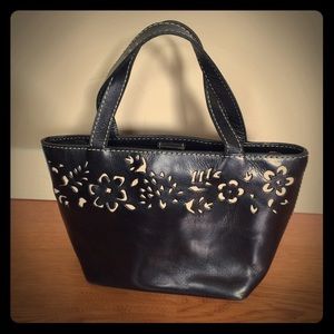 Fossil black leather bag