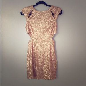 Trixxi champagne cutout dress
