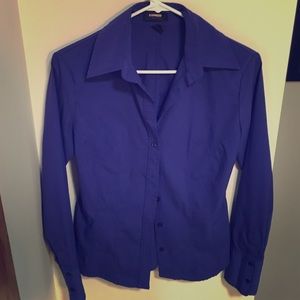 Express dress shirt in cobalt blue.