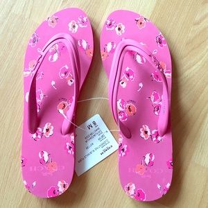 Coach clementine/ wild flower flip flops