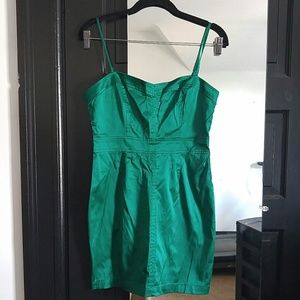 Forever 21 sexy green satin dress size medium.