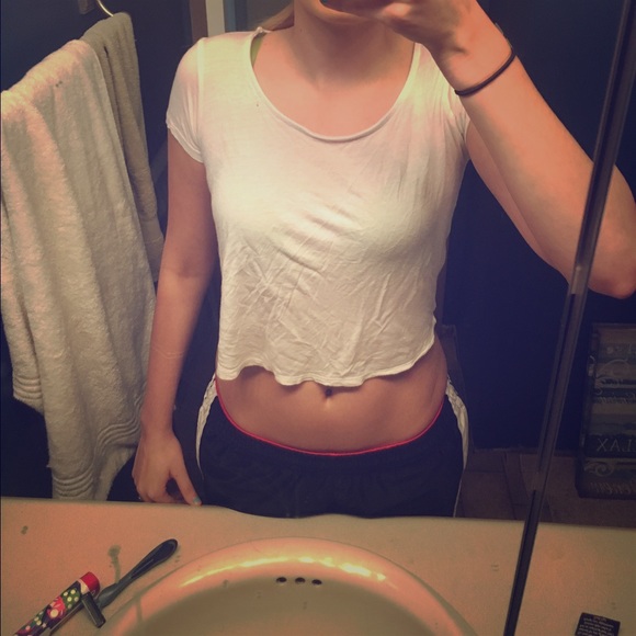 White open back crop top 😍