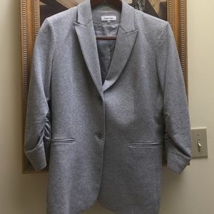 Calvin Klein Gray Cotton Blazer
