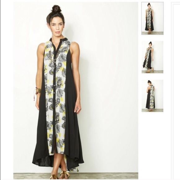 Line & Dot Maxi Dress