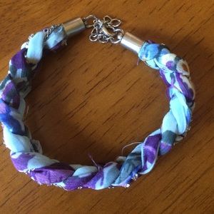 Fabric and bead wrapped braclet