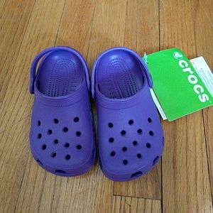 Neon purple Crocs