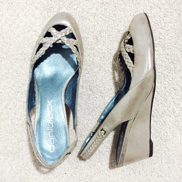 Daniblack "Pewter Suede" Slingbk Wedge Sandals - Picture 2 of 4