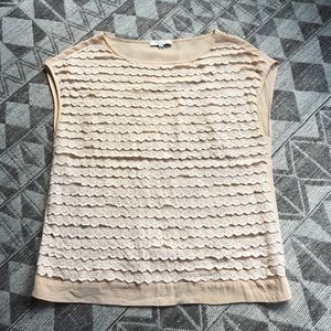 Madewell full lace light cream silk top