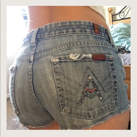 7 for all mankind cutoff shorts