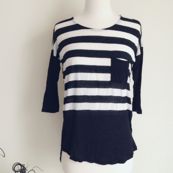 Tresics Tops - Tresics black and white stripe Top