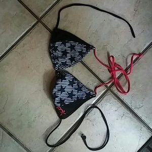 Size mediumFox racing black,white,&pink bikini top