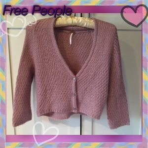 💞Lavender Free People Cropped Cardigan💜
