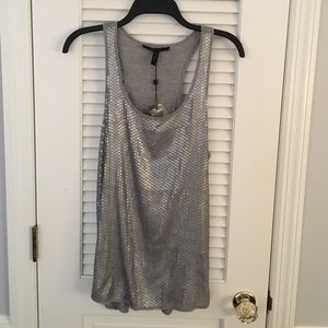 NWT BCBG silver sequin tank