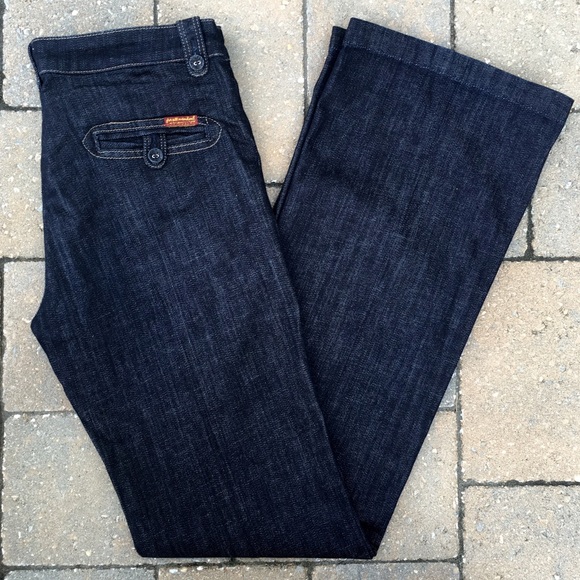 7 For All Mankind // Dark Wash, Wide Leg Jeans