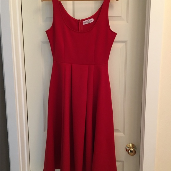 Red Dress with Full Skirt & Pockets!