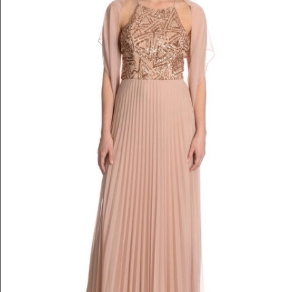 Cachet Dresses & Skirts - Spaghetti Strap Dress with Sequin Top