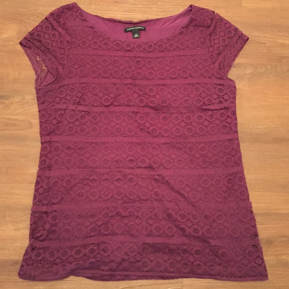 Burgundy/plum lace blouse from Banana Republic