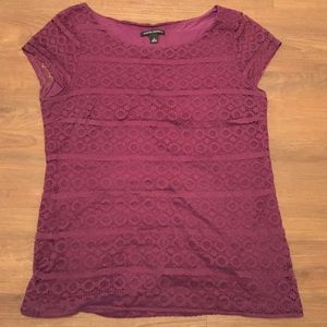 Burgundy/plum lace blouse from Banana Republic
