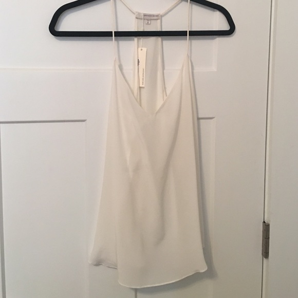 White, silk tank top