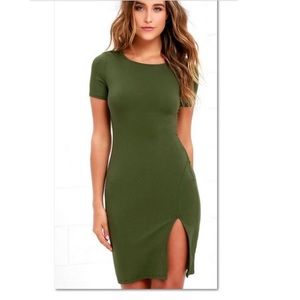 Lulus bodycon olive green dress