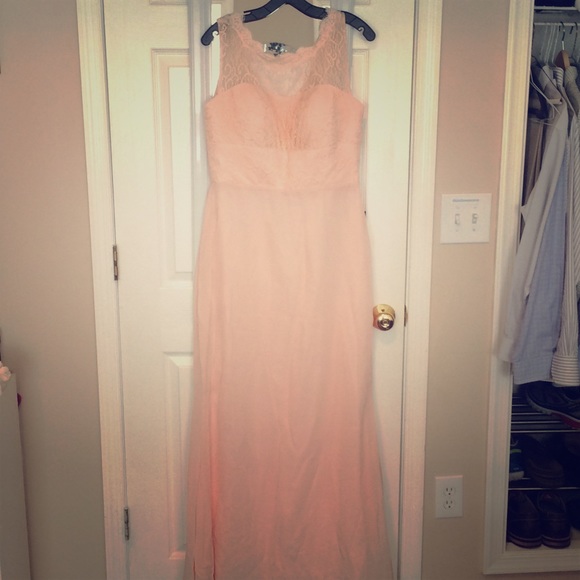 Light pink (petal pink) long bridesmaids dress