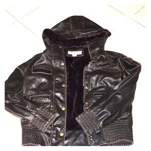 Women's leather bomber jacket
