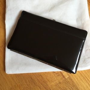 L. Erickson black patent Opera Wallet