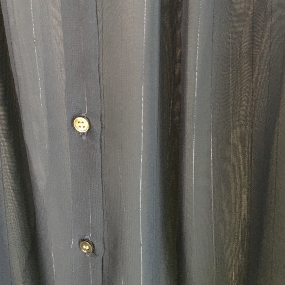 Sheer Navy Pinstripe blouse with long sleeves - Picture 3 of 3