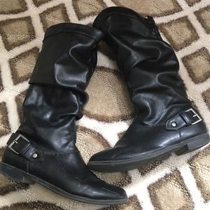 Slouchy black boots