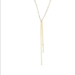 Jennifer Zeuner double bar pendant necklace.