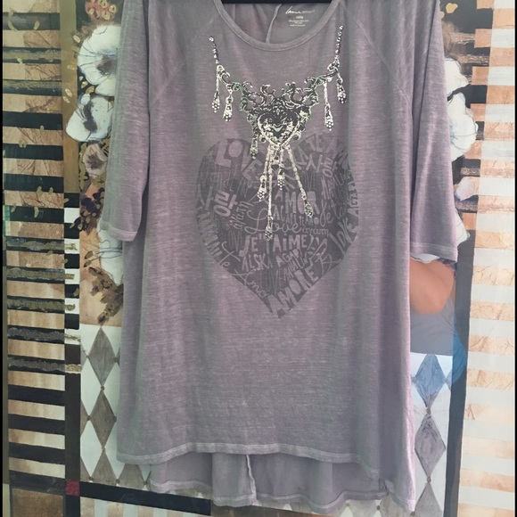 Gray Sheer Graphic Tee