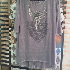 Gray Sheer Graphic Tee