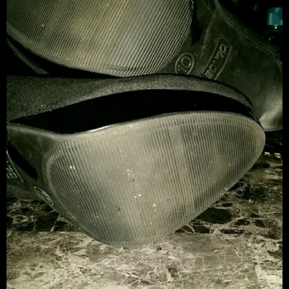 Gold Studded Black Ankle Boots - Picture 4 of 4