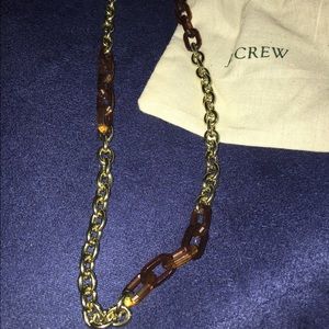 J. Crew tortoiseshell and gold chain link necklace