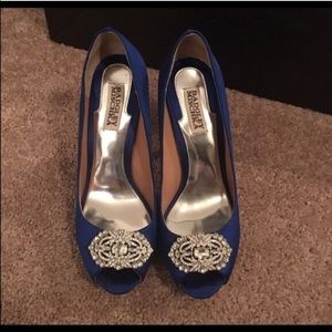 Sapphire blue Badgley Michka heels