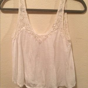 White lace-accent tank
