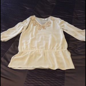 Chico's Gold Sequin Embellished Blouse