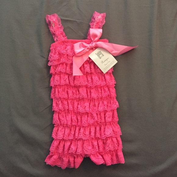 Pink lace romper 12mo - Picture 1 of 4