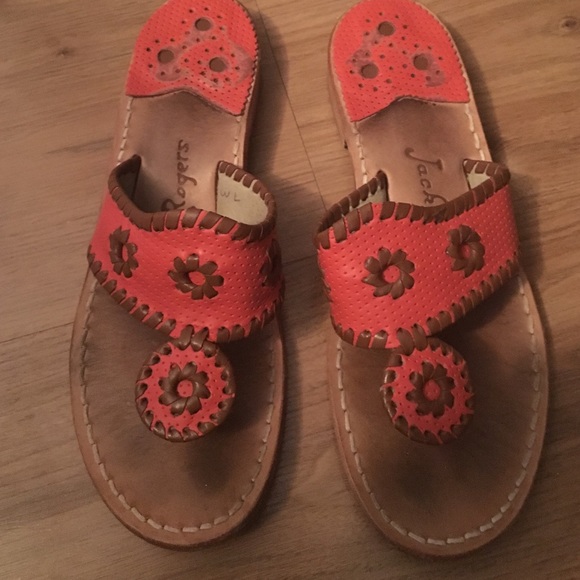 Coral and Brown Jack Rogers