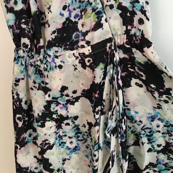 Parker floral print wrap dress with leather detail - Picture 3 of 4
