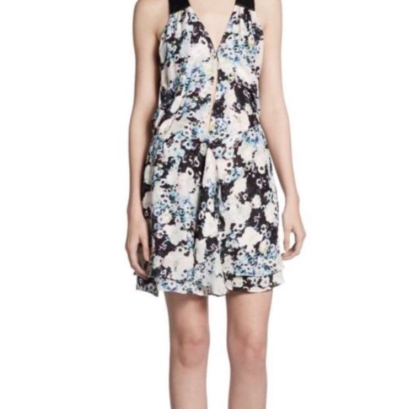 Parker floral print wrap dress with leather detail - Picture 4 of 4