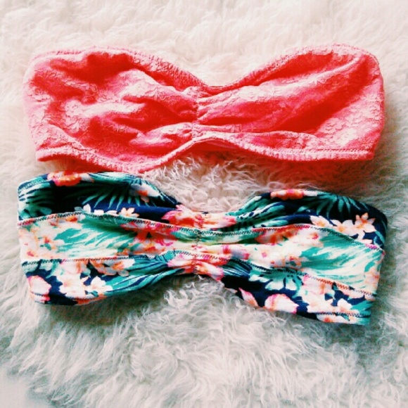 3 VS Pink Bandeau/Bralette Bundle Small