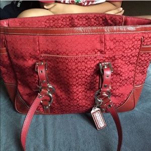 Great condition Red coach tote